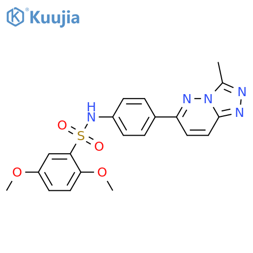 2,5-dimethoxy-N-(4-{3-methyl-1,2,4triazolo4,3-bpyridazin-6-yl}phenyl)benzene-1-sulfonamide structure