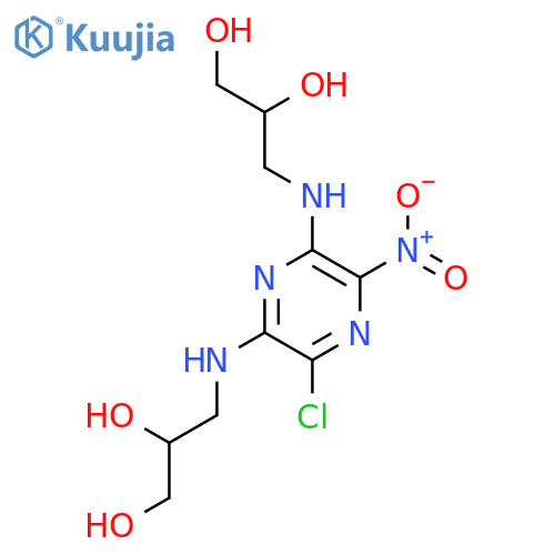 1,2-Propanediol, 3,3'-[(3-chloro-5-nitro-2,6-pyrazinediyl)diimino]bis- structure