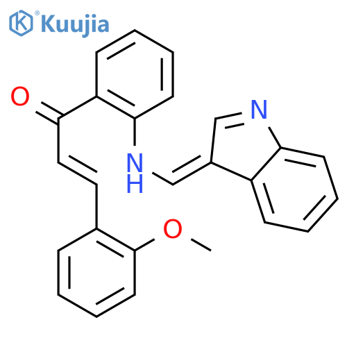 (2Z)-1-(2-{[(E)-3H-indol-3-ylidenemethyl]amino}phenyl)-3-(2-methoxyphenyl)prop-2-en-1-one structure