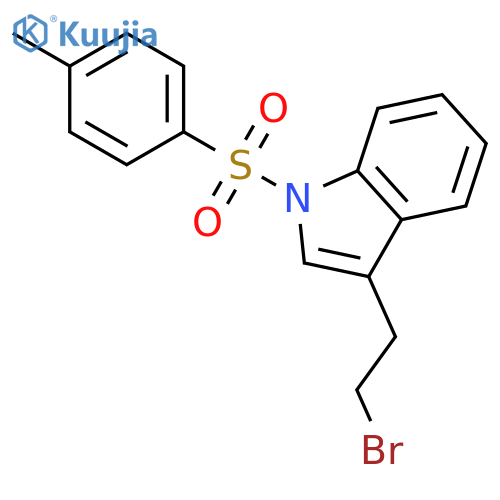 1H-Indole, 3-(2-bromoethyl)-1-[(4-methylphenyl)sulfonyl]- structure