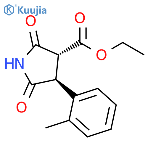 3-Pyrrolidinecarboxylic acid, 4-(2-methylphenyl)-2,5-dioxo-, ethyl ester, trans- (9CI) structure