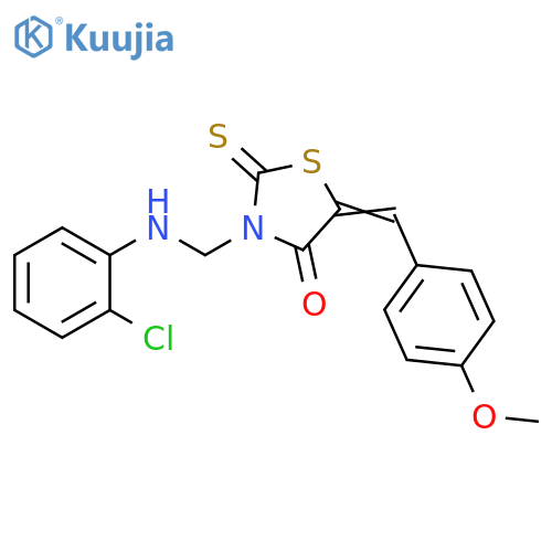 4-Thiazolidinone,3-[[(2-chlorophenyl)amino]methyl]-5-[(4-methoxyphenyl)methylene]-2-thioxo- structure