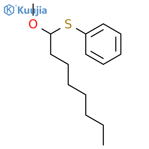 Benzene, [(1-methoxyoctyl)thio]- structure