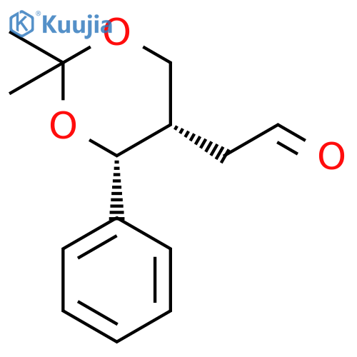 1,3-Dioxane-5-acetaldehyde, 2,2-dimethyl-4-phenyl-, cis-(-)- structure