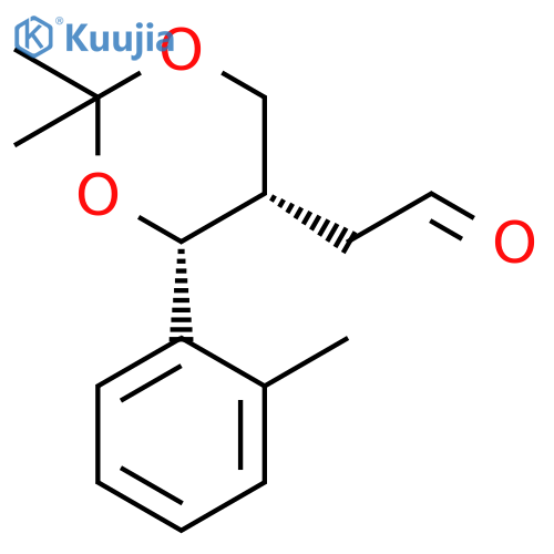 1,3-Dioxane-5-acetaldehyde, 2,2-dimethyl-4-(2-methylphenyl)-, cis- structure