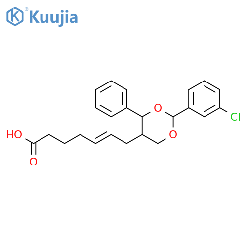 5-Heptenoic acid, 7-[2-(3-chlorophenyl)-4-phenyl-1,3-dioxan-5-yl]- structure