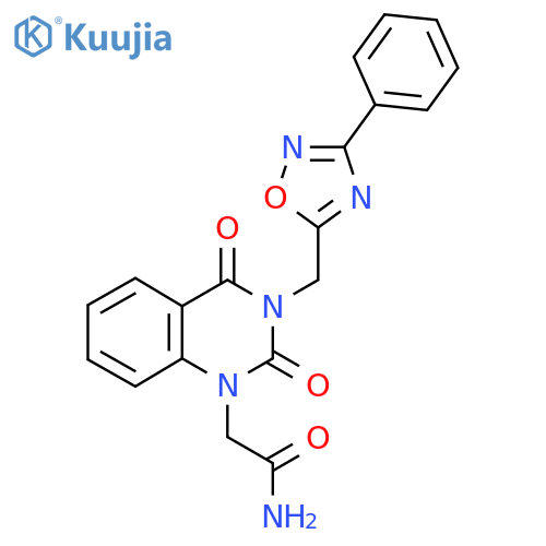 2-{2,4-dioxo-3-(3-phenyl-1,2,4-oxadiazol-5-yl)methyl-1,2,3,4-tetrahydroquinazolin-1-yl}acetamide structure