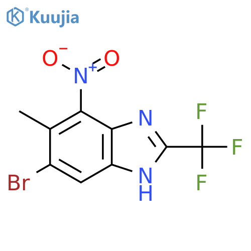 6-bromo-5-methyl-4-nitro-2-(trifluoromethyl)-1H-benzimidazole structure