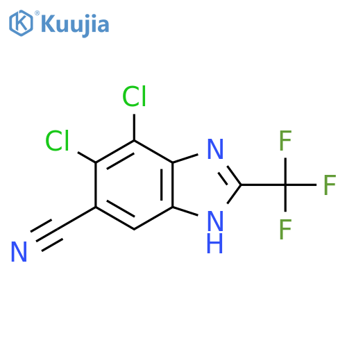 4,5-dichloro-2-(trifluoromethyl)-1H-benzimidazole-6-carbonitrile structure