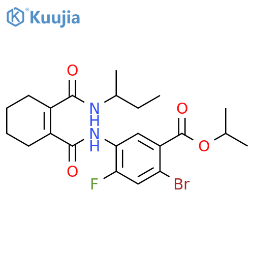 Benzoic acid, 2-bromo-4-fluoro-5-[[[2-[[(1-methylpropyl)amino]carbonyl]-1-cyclohexen-1-yl]carbonyl]amino]-, 1-methylethyl ester structure