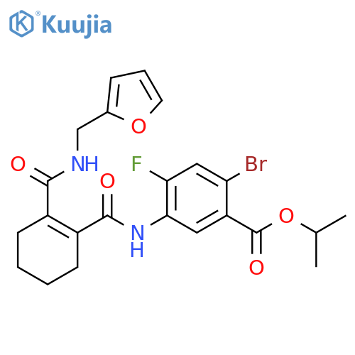 Benzoic acid,2-bromo-4-fluoro-5-[[[2-[[(2-furanylmethyl)amino]carbonyl]-1-cyclohexen-1-yl]carbonyl]amino]-, 1-methylethyl ester structure