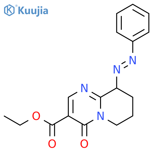 4H-Pyrido[1,2-a]pyrimidine-3-carboxylic acid, 6,7,8,9-tetrahydro-4-oxo-9-(phenylazo)-, ethyl ester, (E)- (9CI) structure