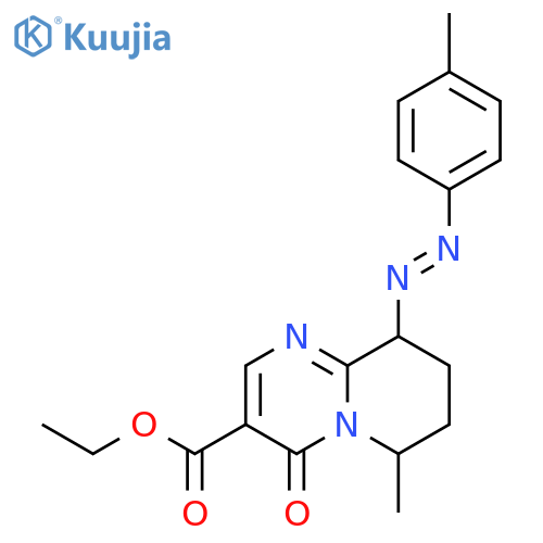 4H-Pyrido[1,2-a]pyrimidine-3-carboxylic acid,6,7,8,9-tetrahydro-6-methyl-9-[(4-methylphenyl)azo]-4-oxo-, ethyl ester,(E)- structure