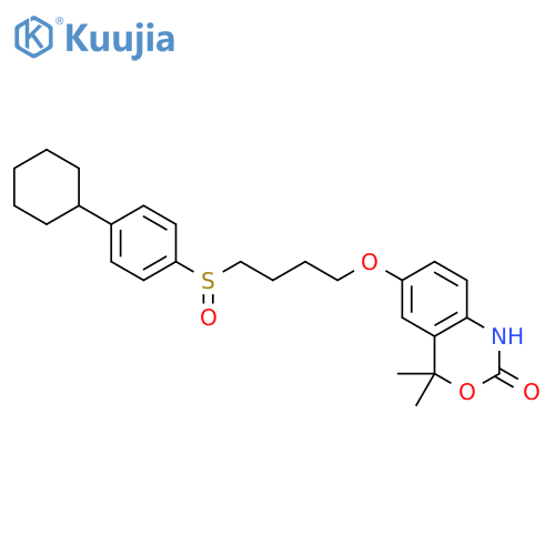 2H-3,1-Benzoxazin-2-one, 1,4-dihydro-6-(4-((4-cyclohexylphenyl)sulfinyl)butoxy)-4,4-dimethyl- structure