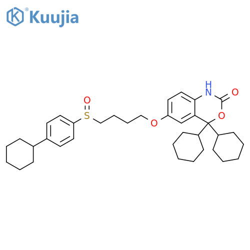 2H-3,1-Benzoxazin-2-one,4,4-dicyclohexyl-6-[4-[(4-cyclohexylphenyl)sulfinyl]butoxy]-1,4-dihydro- structure