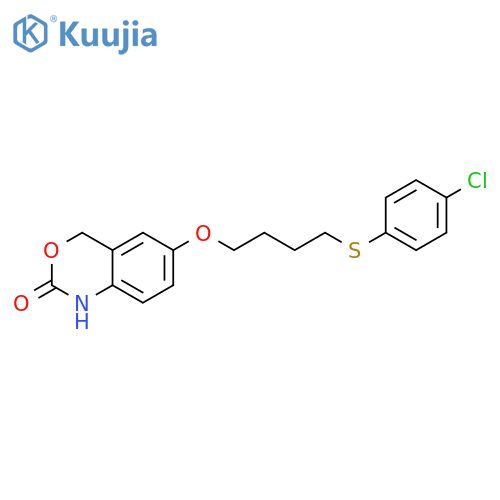 2H-3,1-Benzoxazin-2-one, 6-[4-[(4-chlorophenyl)thio]butoxy]-1,4-dihydro- structure