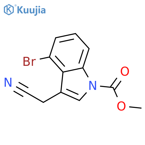 1H-Indole-1-carboxylic acid, 4-bromo-3-(cyanomethyl)-, methyl ester structure