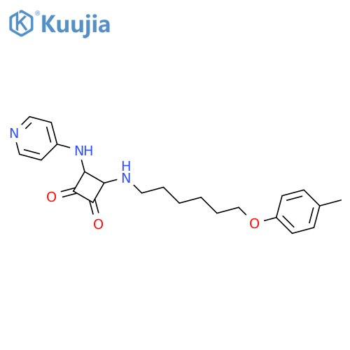 1,2-Cyclobutanedione,3-[[6-(4-methylphenoxy)hexyl]amino]-4-(4-pyridinylamino)- structure