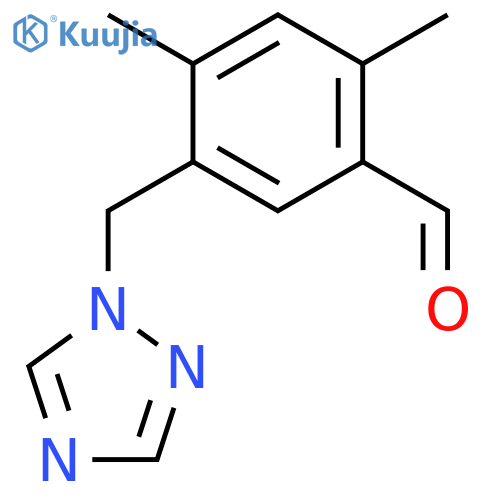 5-((1H-1,2,4-Triazol-1-yl)methyl)-2,4-dimethylbenzaldehyde structure