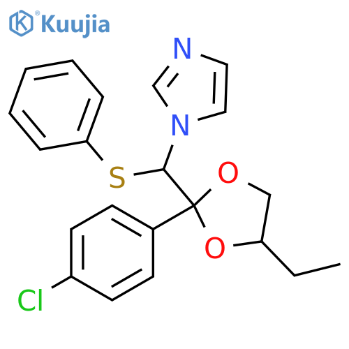 1H-Imidazole, 1-[[2-(4-chlorophenyl)-4-ethyl-1,3-dioxolan-2-yl](phenylthio)methyl]- structure