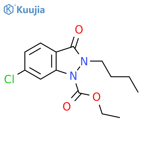 1H-Indazole-1-carboxylic acid, 2-butyl-6-chloro-2,3-dihydro-3-oxo-, ethylester structure