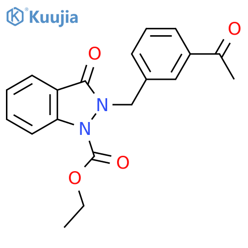 1H-Indazole-1-carboxylic acid,2-[(3-acetylphenyl)methyl]-2,3-dihydro-3-oxo-, ethyl ester structure