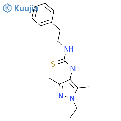 1-(1-Ethyl-3,5-dimethyl-1H-pyrazol-4-yl)-3-phenethyl-thiourea structure