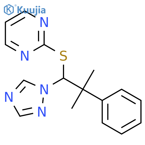 Pyrimidine, 2-[[2-methyl-2-phenyl-1-(1H-1,2,4-triazol-1-yl)propyl]thio]- structure
