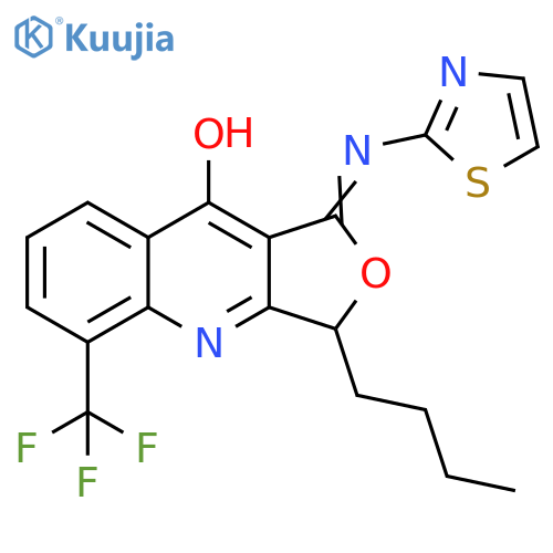 Furo[3,4-b]quinolin-9-ol,3-butyl-1,3-dihydro-1-(2-thiazolylimino)-5-(trifluoromethyl)- structure