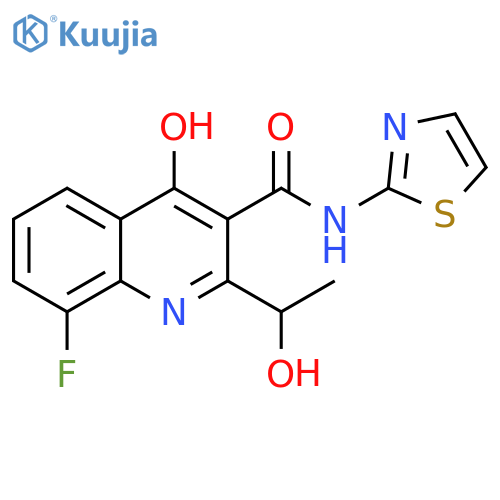 3-Quinolinecarboxamide,8-fluoro-4-hydroxy-2-(1-hydroxyethyl)-N-2-thiazolyl- structure