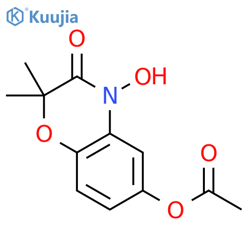 2H-1,4-Benzoxazin-3(4H)-one, 6-(acetyloxy)-4-hydroxy-2,2-dimethyl- structure