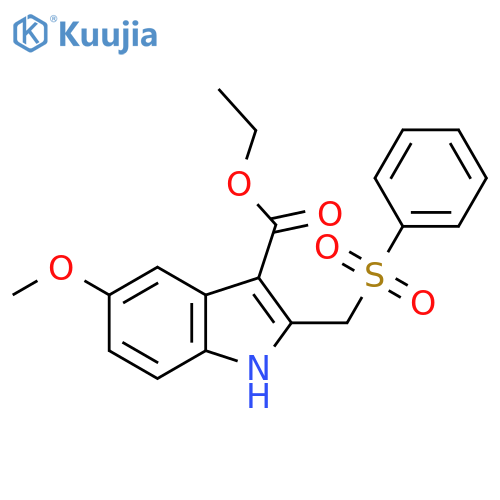 1H-Indole-3-carboxylic acid, 5-methoxy-2-[(phenylsulfonyl)methyl]-, ethyl ester structure