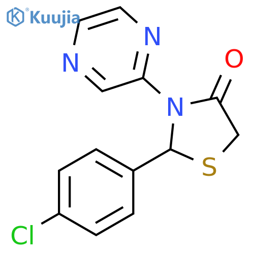 4-Thiazolidinone, 2-(4-chlorophenyl)-3-pyrazinyl- structure