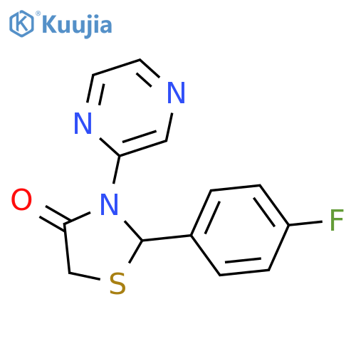 4-Thiazolidinone, 2-(4-fluorophenyl)-3-pyrazinyl- structure
