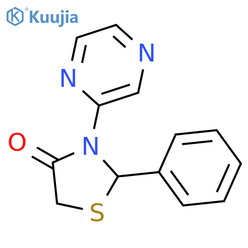 4-Thiazolidinone, 2-phenyl-3-pyrazinyl- structure