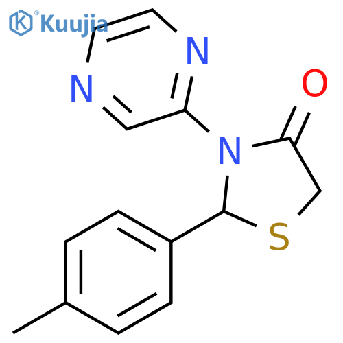 4-Thiazolidinone, 2-(4-methylphenyl)-3-pyrazinyl- structure