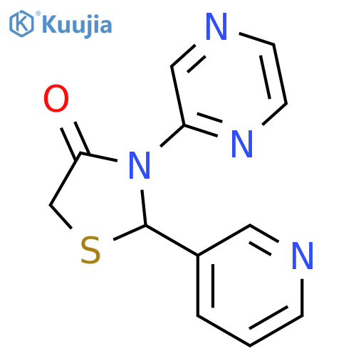 4-Thiazolidinone, 3-pyrazinyl-2-(3-pyridinyl)- structure
