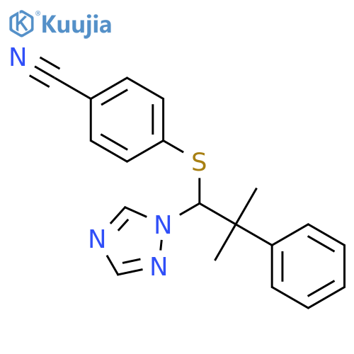 Benzonitrile, 4-[[2-methyl-2-phenyl-1-(1H-1,2,4-triazol-1-yl)propyl]thio]- structure