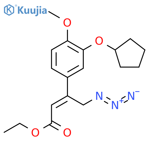 2-Butenoic acid, 4-azido-3-[3-(cyclopentyloxy)-4-methoxyphenyl]-, ethyl ester, (2Z)- structure