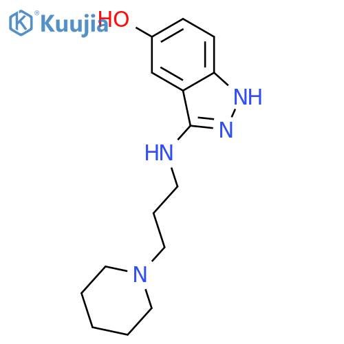 1H-Indazol-5-ol, 3-[[3-(1-piperidinyl)propyl]amino]- structure