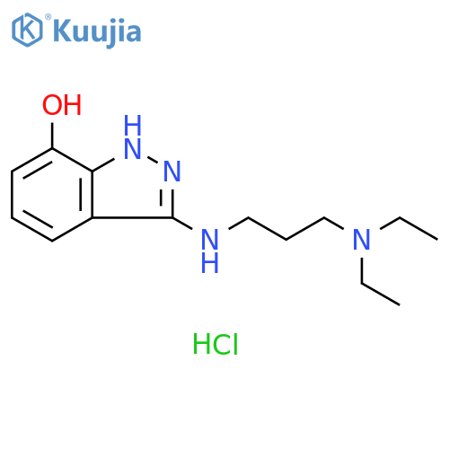 1H-Indazol-7-ol, 3-[[3-(diethylamino)propyl]amino]-, hydrochloride (1:1) structure