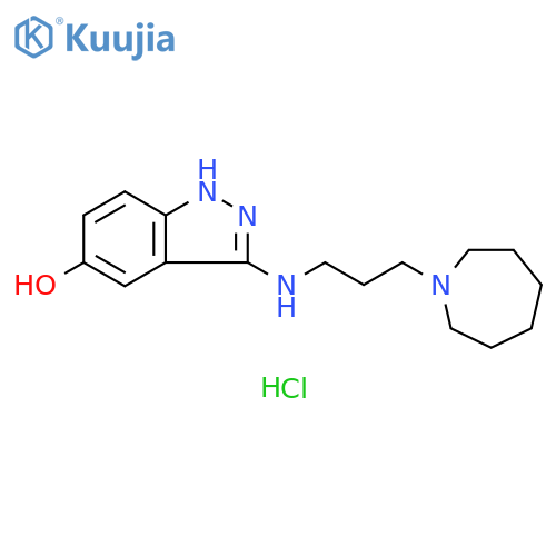 1H-Indazol-5-ol, 3-[[3-(hexahydro-1H-azepin-1-yl)propyl]amino]-, hydrochloride (1:2) structure