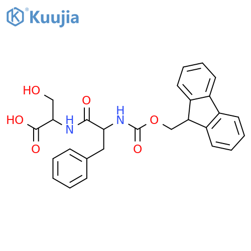 (2S)-2-(2S)-2-({(9H-fluoren-9-yl)methoxycarbonyl}amino)-3-phenylpropanamido-3-hydroxypropanoic acid structure
