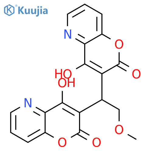 2H-Pyrano[3,2-b]pyridin-2-one, 3,3'-(2-methoxyethylidene)bis[4-hydroxy- structure