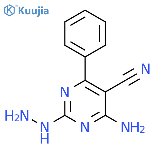 5-Pyrimidinecarbonitrile, 4-amino-2-hydrazino-6-phenyl- structure