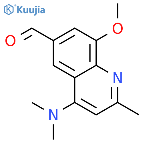 6-Quinolinecarboxaldehyde, 4-(dimethylamino)-8-methoxy-2-methyl- structure