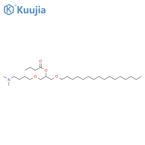Butanoic acid,2-[4-(dimethylamino)butoxy]-1-[(hexadecyloxy)methyl]ethyl ester structure