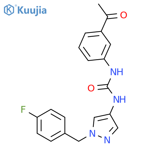 1-(3-Acetylphenyl)-3-(1-(4-fluorobenzyl)-1H-pyrazol-4-yl)urea structure