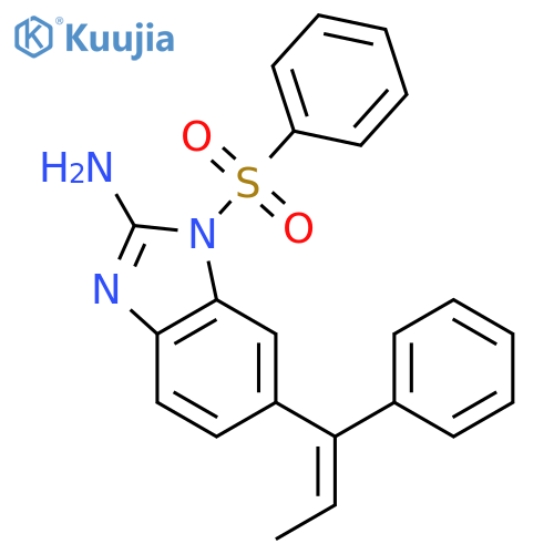 1H-Benzimidazol-2-amine, 6-(1-phenyl-1-propenyl)-1-(phenylsulfonyl)- structure