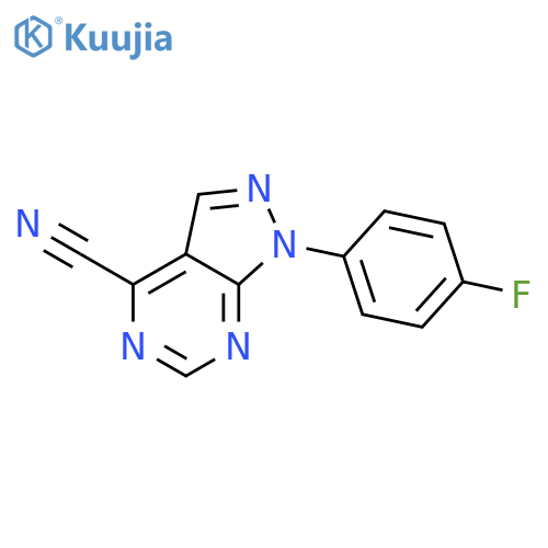 1H-Pyrazolo[3,4-d]pyrimidine-4-carbonitrile, 1-(4-fluorophenyl)- structure
